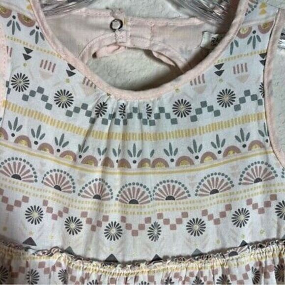 Rachel Zoe Girls Printed Tiered Dress Size 3T‎ Sleeveless Keyhole Back - Picture 3 of 9